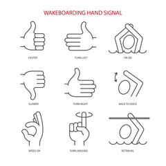 Wall Mural - Wakeboarding hand signal