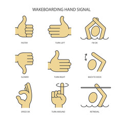 Wall Mural - Wakeboarding hand signal