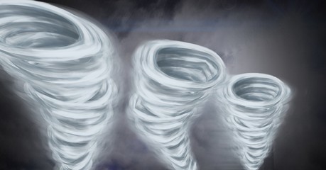 Poster - Tornado twisters painted and dark sky