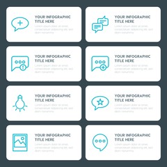 Poster - Flat chat and messenger, video, photos infographic timeline template for presentations, advertising, annual reports