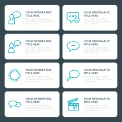 Poster - Flat chat and messenger, video, photos infographic timeline template for presentations, advertising, annual reports