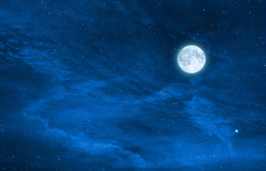 Wall Mural - starry night sky design with the full moon , elements of this image are furnished by nasa