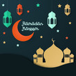 Ramadan kareem design background paper art. vector illustration