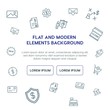 © djvectors - business, email, shopping outline vector icons and elements background concept on white background.Multipurpose use on websites, presentations, brochures and more
