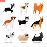 Fototapeta Pokój dzieciecy - Cartoon dogs icons set