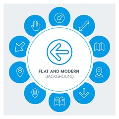 Poster - location, arrows, cursors Infographic Circle outline Icons Set. Contains such Icons as  business,  website,  elements,  background,  pattern,  banner,  slider and more. Fully Editable. Pixel Perfect