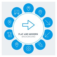 Poster - location, arrows, cursors Infographic Circle outline Icons Set. Contains such Icons as  business,  website,  elements,  background,  pattern,  banner,  slider and more. Fully Editable. Pixel Perfect