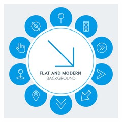 Poster - location, arrows, cursors Infographic Circle outline Icons Set. Contains such Icons as  business,  website,  elements,  background,  pattern,  banner,  slider and more. Fully Editable. Pixel Perfect