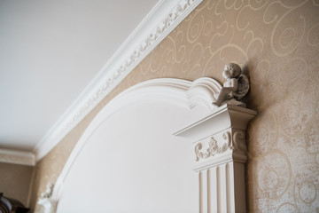 Wall Mural - White column with portico decorative elements, classic interior fragment