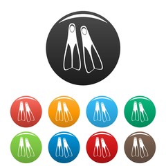 Poster - Flippers icon. Simple illustration of flippers vector icons set color isolated on white