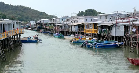 Canvas Print - Tai O, Hong Kong, 03 May 2018:- Hong Kong Tai O village