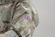 British flag on a RAF soldier uniform