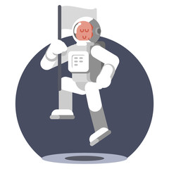 Wall Mural - Man cosmonaut in helmet jumps