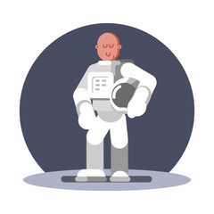 Wall Mural - Man cosmonaut standing