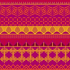 Wall Mural - Tribal ethnic seamless pattern. Abstract geometric ornament with African motifs.Vector illustration. Perfect for textile print, wallpaper, cloth design, tissue, wrapping paper and fabric design.