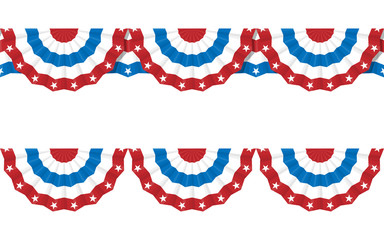 Wall Mural - Bunting American flags for July 4. Vector
