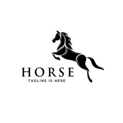 Sticker - section art elegant jumping horse style logo