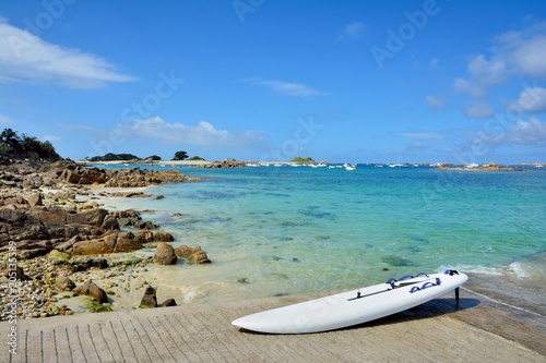 Fotografie, Obraz Paysage de la côte bretonne à Penvénan Port-Blanc dans le Trégor