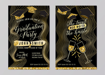 Wall Mural - Graduation party class of 2018 vertical invitation card