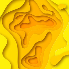 Wall Mural - yellow paper cut background