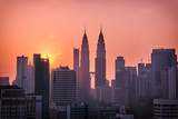 Fototapeta  - Beautiful sunrise landscape of aerial Kuala Lumpur skyline, Malaysia