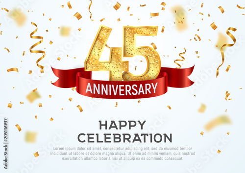 фотография 45 years anniversary vector banner template
