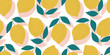 vector seamless lemon pattern, summer fruit design