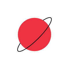 Aufkleber - planet with a companion colored icon. Element of web icon for mobile concept and web apps. Colored isolated planet with a companion icon can be used for web and mobile