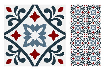 Wall Mural - vintage tiles patterns antique seamless design in Vector illustratio