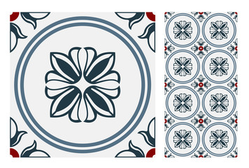 Wall Mural - vintage tiles patterns antique seamless design in Vector illustratio