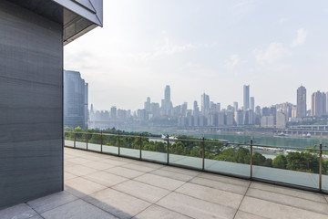 Wall Mural - Empty Road with modern business office building 