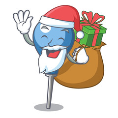 Poster - Santa with gift clyster mascot cartoon style