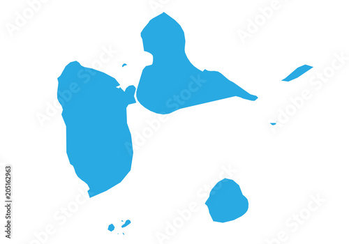 Fotografie, Obraz Map of guadeloupe. High detailed vector map - guadeloupe.