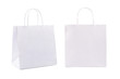 White paper bags isolated on white background.