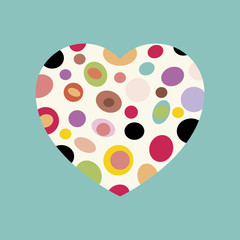 Canvas Print - Heart with colored spots