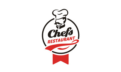 Wall Mural - Mustache Chef  for Kitchen Bar Restaurant Food Delicious Dish Menu logo design inspiration