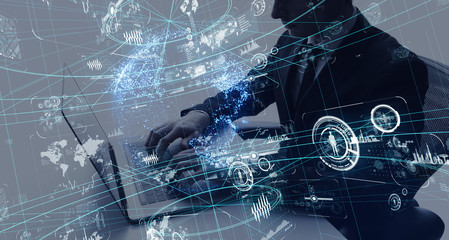 Poster - Business and technology concept.