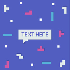 Poster - Vector cyber Tetris figure abstract background design.