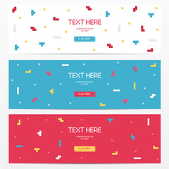 Poster - Vector cyber Tetris figure abstract background design.