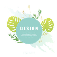 Poster - Vector floral abstract leaf background design.