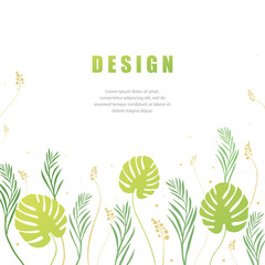 Poster - Vector floral abstract leaf background design.