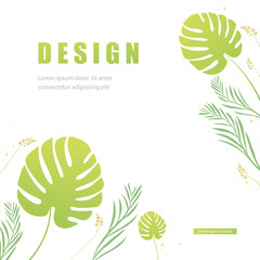 Poster - Vector floral abstract leaf background design.