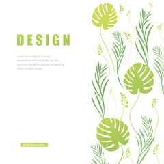 Poster - Vector floral abstract leaf background design.