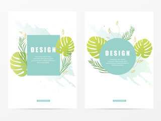 Poster - Vector floral abstract leaf background design.