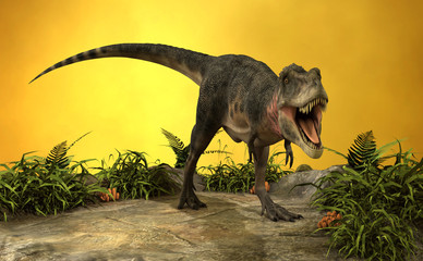 Plakat gad tyranozaur zwierzę