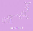 Siponimod anti-inflammatory drug molecule (S1PR1 modulator). Skeletal formula.