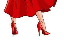 Vector Comics Pin-up Woman Legs