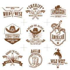 wild west logos vector collection