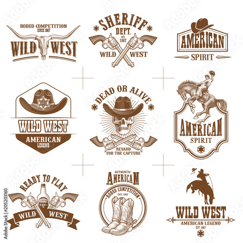 wild west logos vector collection Stock Vector | Adobe Stock