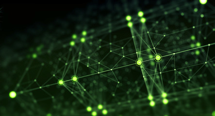 Leinwandbilder - Block chain network/Block chain network concept , Distributed register technology, background made of line, circles  and particles